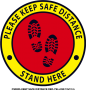 CS0003-KEEP SAFE DISTANCE RED-YELLOW - 12x12in
